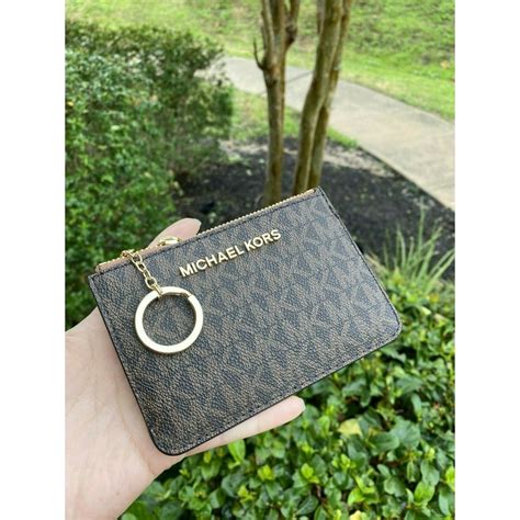 michael kors coin card holder silver|michael kors card holder price.